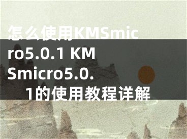 怎么使用KMSmicro5.0.1 KMSmicro5.0.1的使用教程详解