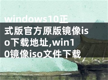 windows10正式版官方原版镜像iso下载地址,win10镜像iso文件下载 