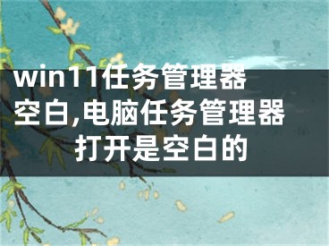 win11任务管理器空白,电脑任务管理器打开是空白的