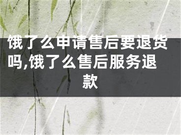 饿了么申请售后要退货吗,饿了么售后服务退款