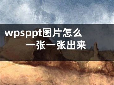 wpsppt图片怎么一张一张出来