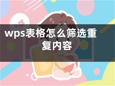 wps表格怎么筛选重复内容