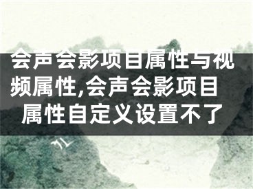 会声会影项目属性与视频属性,会声会影项目属性自定义设置不了