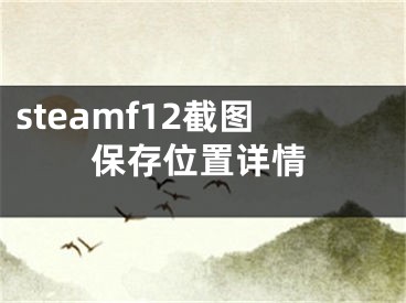 steamf12截图保存位置详情