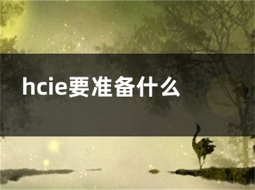 hcie要准备什么