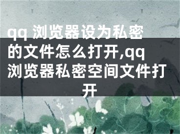 qq 浏览器设为私密的文件怎么打开,qq浏览器私密空间文件打开