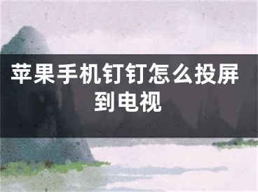 苹果手机钉钉怎么投屏到电视