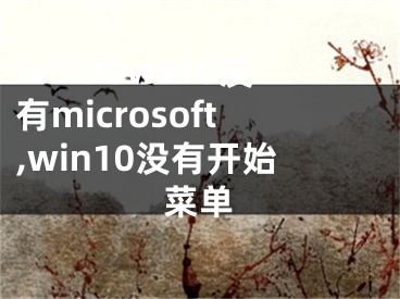 windows10没有microsoft,win10没有开始菜单