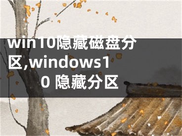 win10隐藏磁盘分区,windows10 隐藏分区