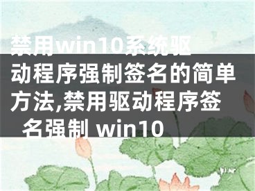 禁用win10系统驱动程序强制签名的简单方法,禁用驱动程序签名强制 win10