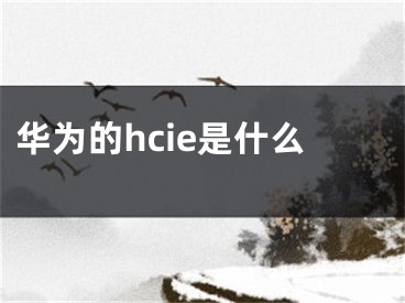 华为的hcie是什么