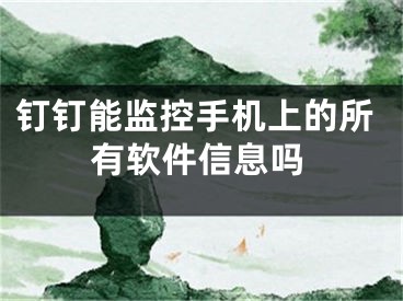 钉钉能监控手机上的所有软件信息吗