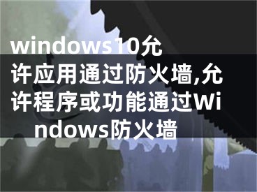 windows10允许应用通过防火墙,允许程序或功能通过Windows防火墙