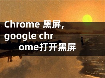 Chrome 黑屏,google chrome打开黑屏