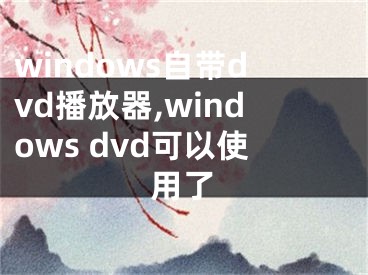 windows自带dvd播放器,windows dvd可以使用了