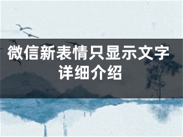 微信新表情只显示文字详细介绍