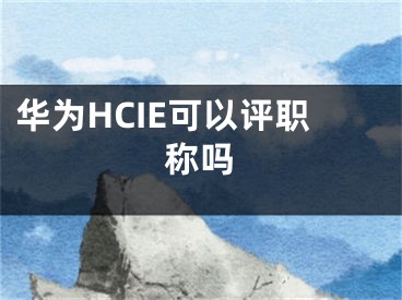 华为HCIE可以评职称吗