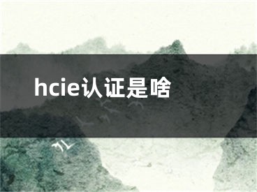 hcie认证是啥