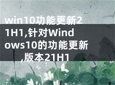 win10功能更新21H1,针对Windows10的功能更新,版本21H1