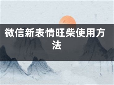 微信新表情旺柴使用方法