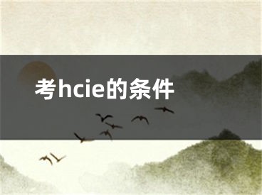 考hcie的条件