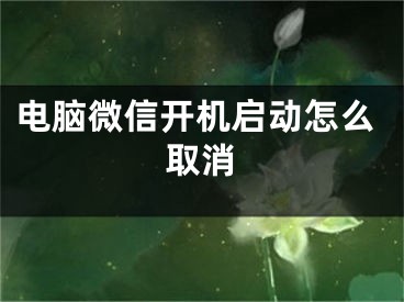 电脑微信开机启动怎么取消