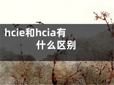 hcie和hcia有什么区别