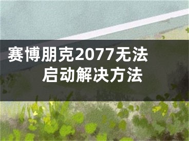 赛博朋克2077无法启动解决方法
