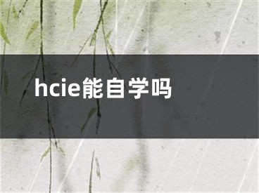 hcie能自学吗