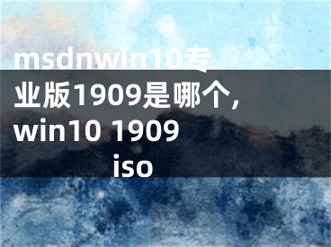 msdnwin10专业版1909是哪个,win10 1909 iso