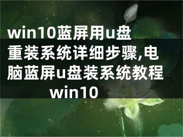 win10蓝屏用u盘重装系统详细步骤,电脑蓝屏u盘装系统教程win10