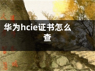 华为hcie证书怎么查
