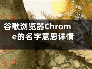 谷歌浏览器Chrome的名字意思详情