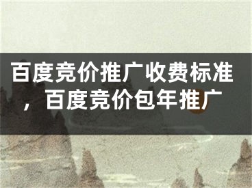 百度竞价推广收费标准，百度竞价包年推广