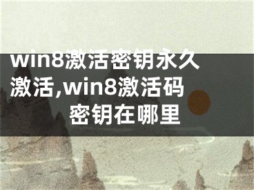 win8激活密钥永久激活,win8激活码密钥在哪里