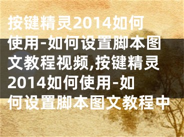 按键精灵2014如何使用-如何设置脚本图文教程视频,按键精灵2014如何使用-如何设置脚本图文教程中