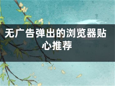 无广告弹出的浏览器贴心推荐