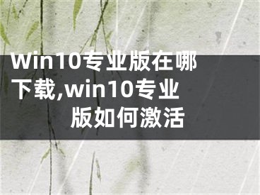 Win10专业版在哪下载,win10专业版如何激活