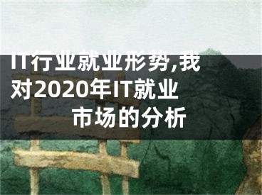 IT行业就业形势,我对2020年IT就业市场的分析