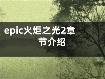 epic火炬之光2章节介绍