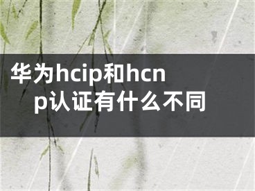 华为hcip和hcnp认证有什么不同