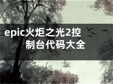 epic火炬之光2控制台代码大全