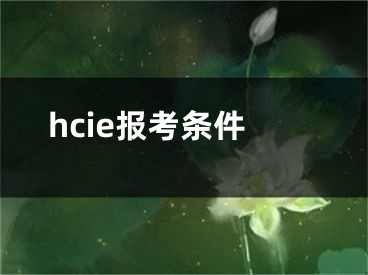 hcie报考条件