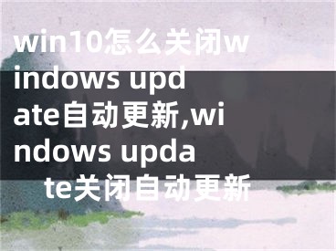 win10怎么关闭windows update自动更新,windows update关闭自动更新