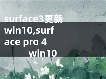 surface3更新win10,surface pro 4 win10