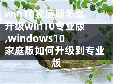 win10家庭版怎么升级win10专业版,windows10家庭版如何升级到专业版