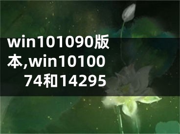 win101090版本,win1010074和14295