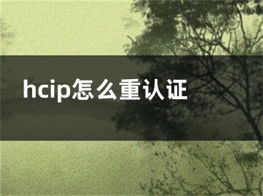 hcip怎么重认证