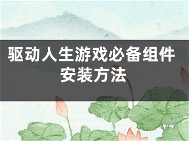 驱动人生游戏必备组件安装方法