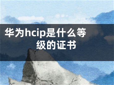 华为hcip是什么等级的证书